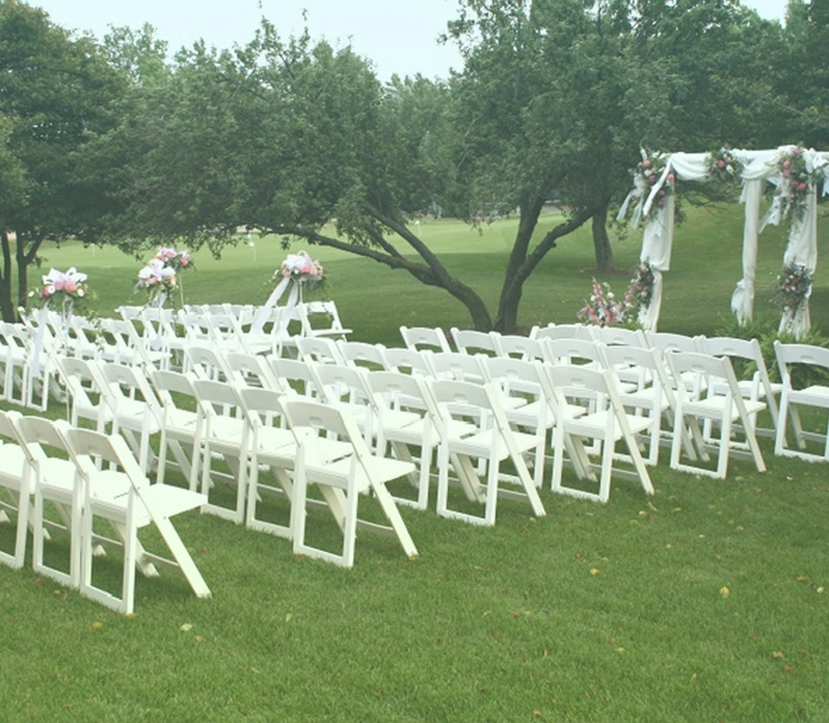 Resin/Solid Wood White Wimbledon Chair Folding Chair for Outdoor Event and Wedding