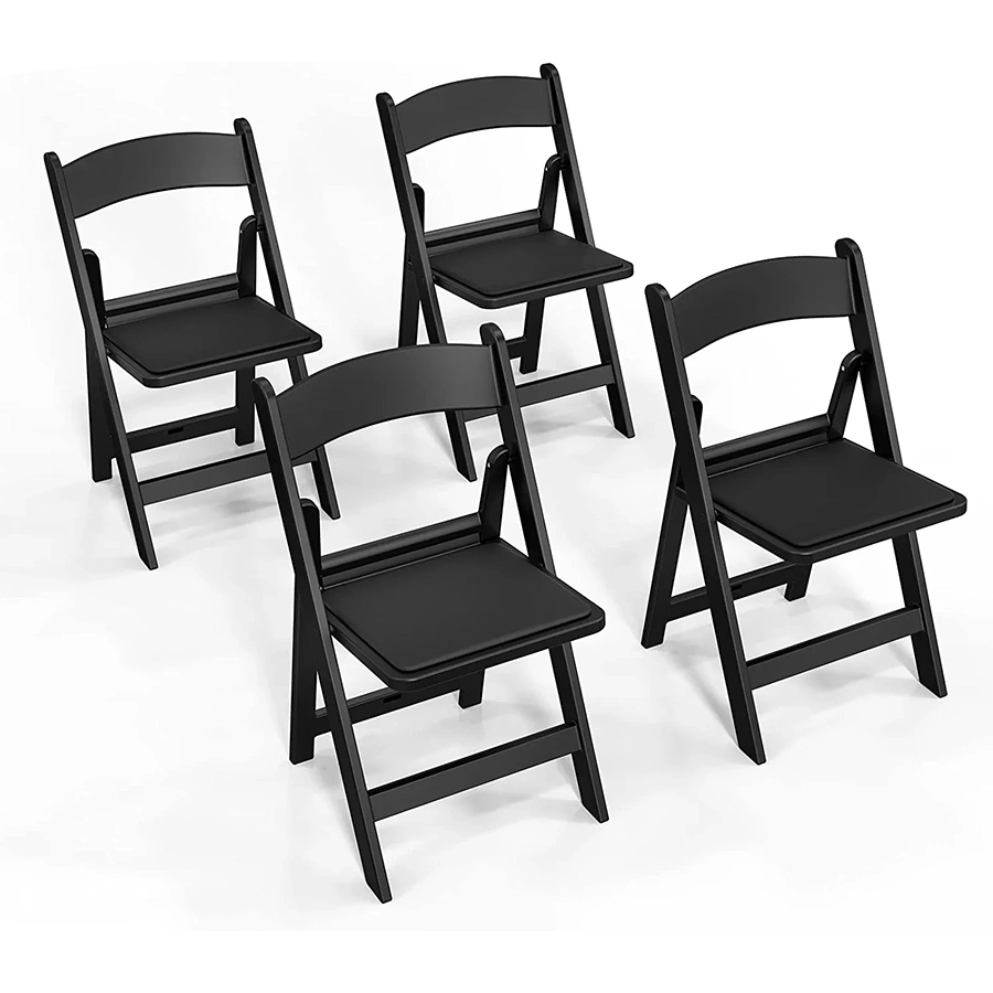 Hotel Garden Polypropylene Wimbledon Black Plastic Resin Folding Chairs for Events