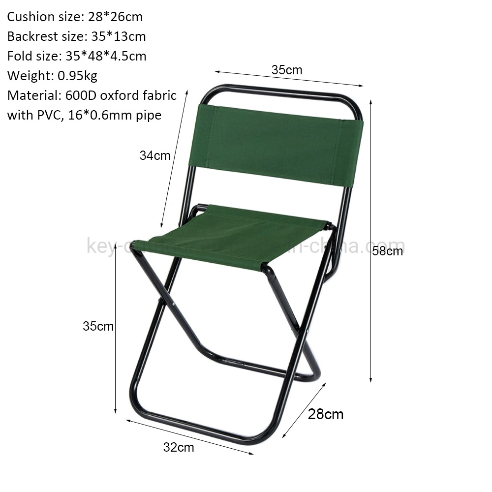 Custom Logo Cheap Lightweight Sturdy Portable Metal Frame Oxford Fabric Folding Camping Chairs