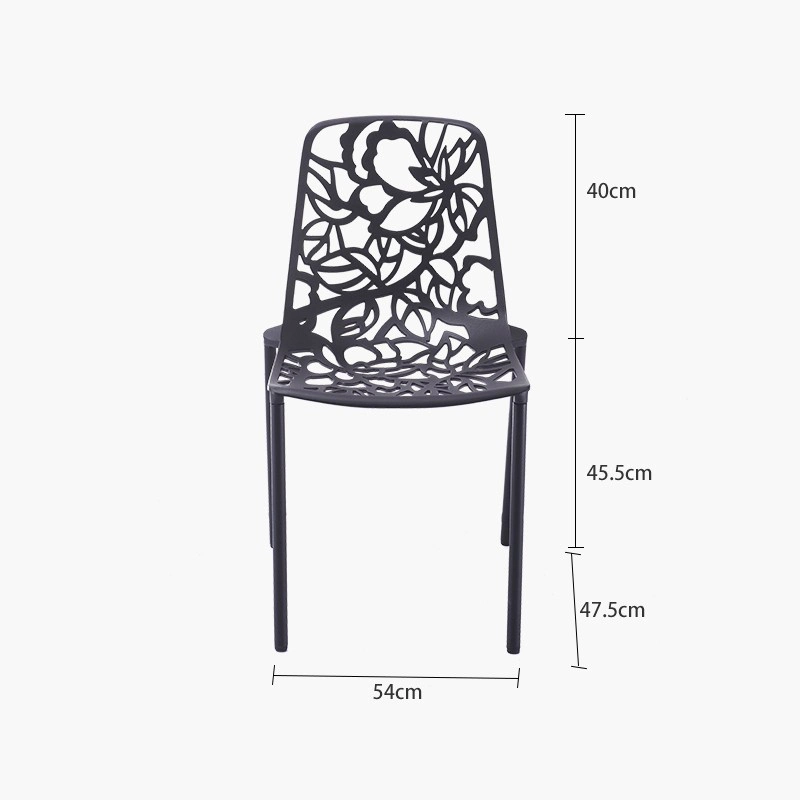 Indoor and Outdoor Furniture Modern Style Industrial Dining Metal Chairs Cast Aluminum