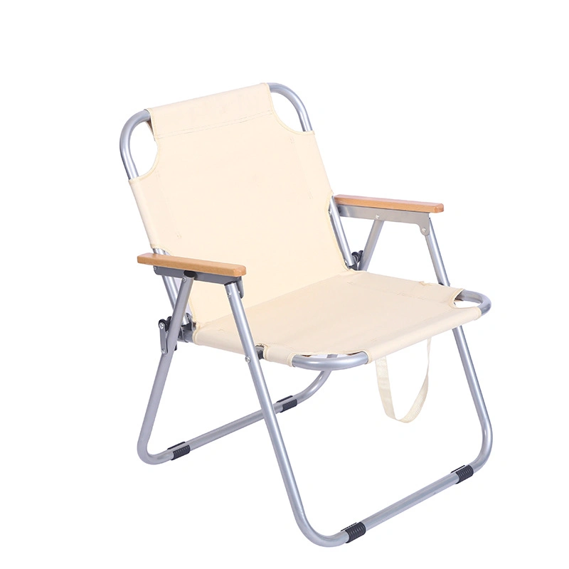 New Outdoor Steel Tube Double Folding Chair Convenient Self-Driving Travel Camping Courtyard Leisure Chair Lunch Break Chair