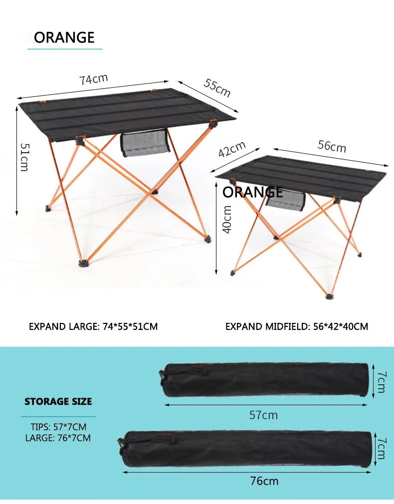 Ultralight Beach Aluminum Portable Camping Desk Hiking Climbing Fishing Picnic Folding Tables