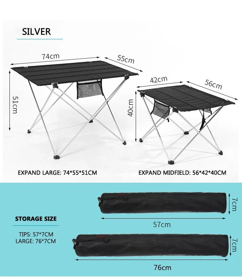 Ultralight Beach Aluminum Portable Camping Desk Hiking Climbing Fishing Picnic Folding Tables