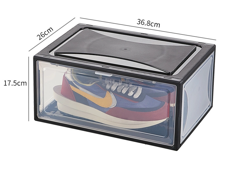 Easy Assembly Large Shoe Boxes Clear Plastic Stackable Shoe Box Storage