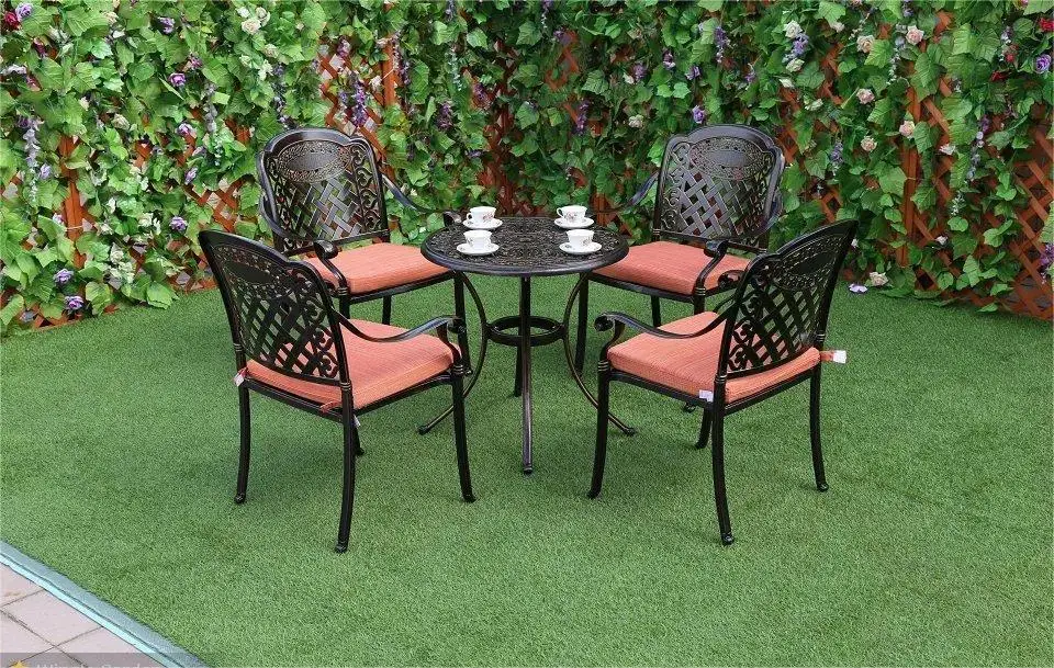 Antique Dining Sets Outdoor Aluminium Garden European Style Balcony Cast Aluminum Furniture Outdoor Patio Terrace Bistro Table and Chairs