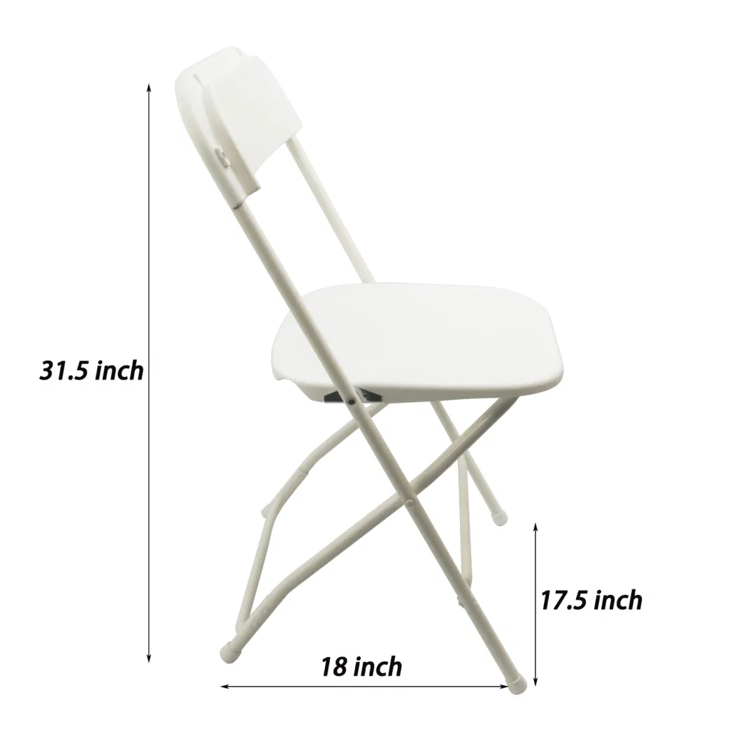 Wholesale Portable Outdoor Metal Tube White Plastic Folding Chairs for Events