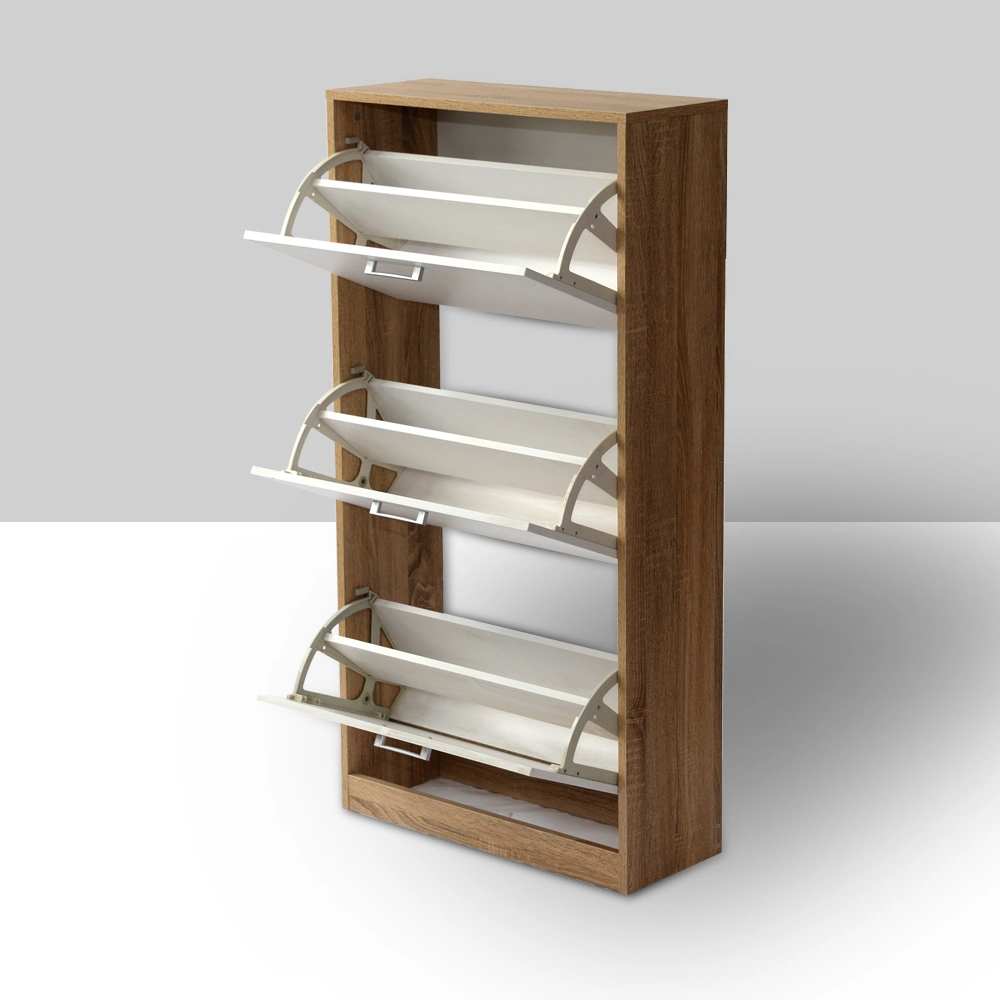 Tonal Softness Retro Shoe Rack Mechanism Wooden Display