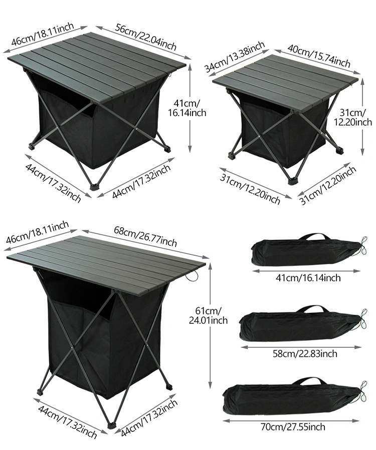 Portable Aluminum Alloy Camping Table Lightweight Folding Table Camping Picnic BBQ Small Outdoor Table