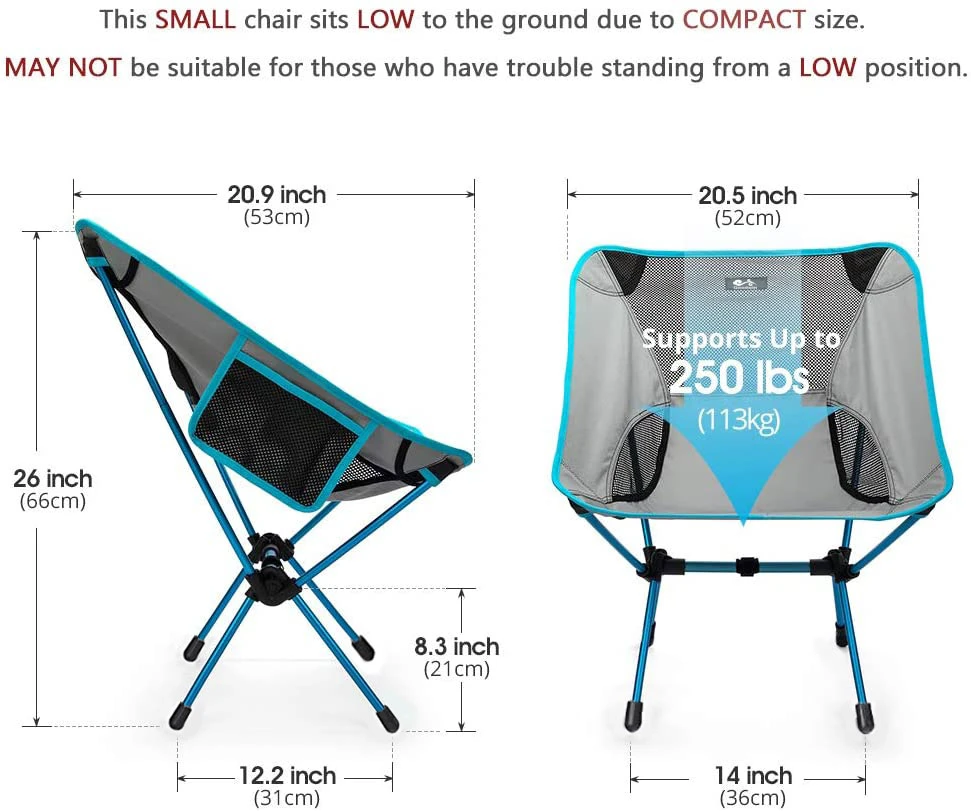 Portable Compact Folding Beach Camping Chairs with Carry Bag