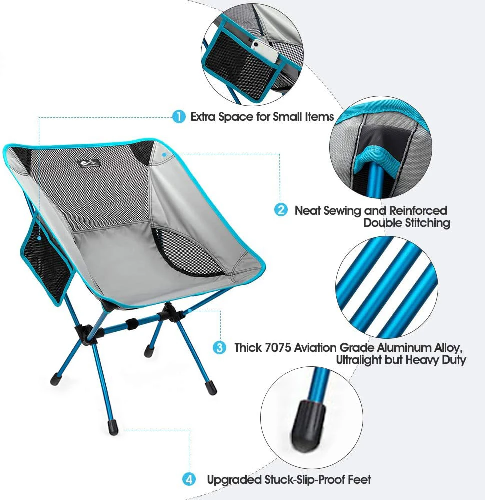 Portable Compact Folding Beach Camping Chairs with Carry Bag