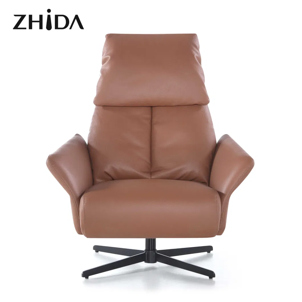 Italian Style Zero Gravity Folding Recliner Chair Leather Swivel Chairs Bedroom Comfort Lounge