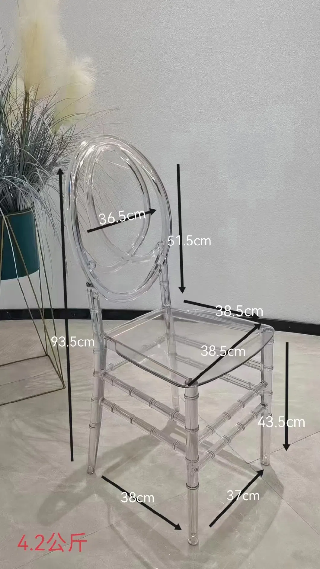 Factory Low Price Stackable Acrylic Salon Chair Crystal Chair Wedding Phoenix