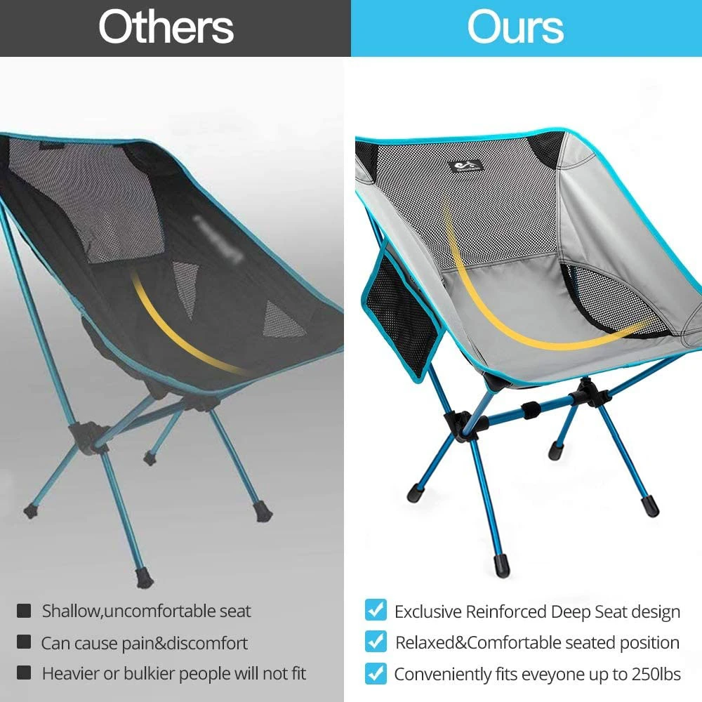 Portable Compact Folding Beach Camping Chairs with Carry Bag