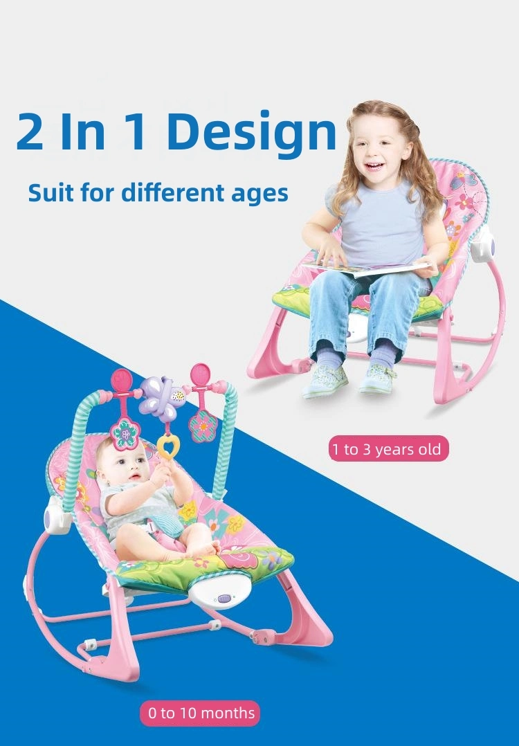 Indoor Home Use Cartoon Infant Sleeping Toy Soothing Baby Bouncer Swing Rocking Chair with Vibrating Music