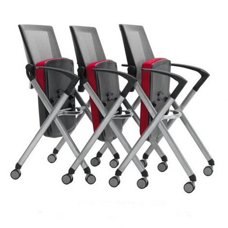 Office Chair with Wheels, Conference Chair with Comfortable Mesh Back Classroom Stackable Folding Chair