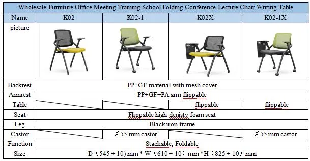 Wholesale Furniture Office Meeting Training School Folding Conference Lecture Chair Writing Table