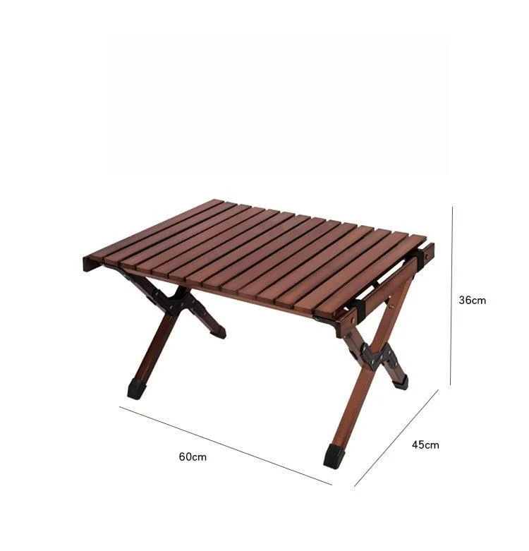 Black Walnut Beech Egg Roll Table Folding Easy to Store Picnic Camping