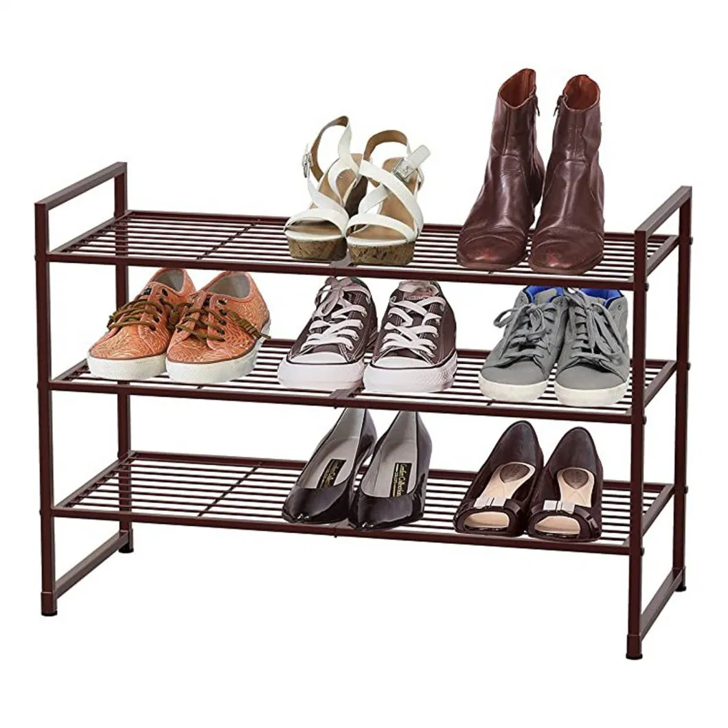 Stackable Storage Shelf Bronze Expandable Adjustable Organizer Wire Grid Shoe Racks