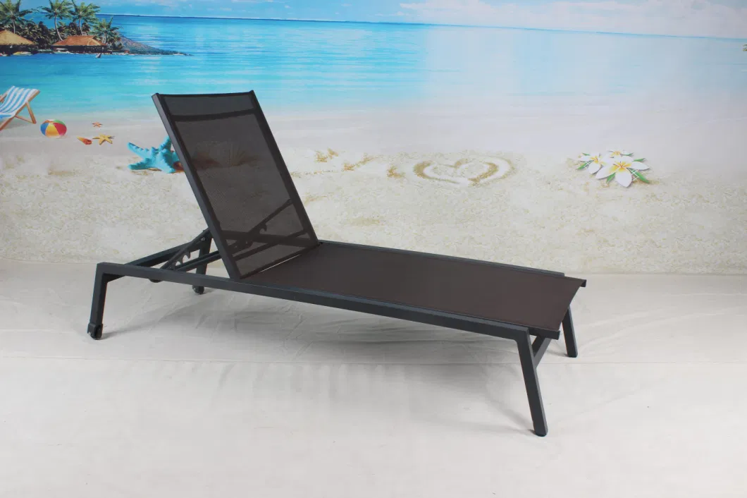 Poolside Furniture Beach Outdoor Aluminum Frame Powder Coating Textiline Sun Lounger