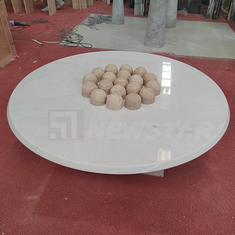 Newstar Side Coffee Table Marble Design Stone Modern Living Room Furniture Garden Modern Center Table Round Marble Coffee Table