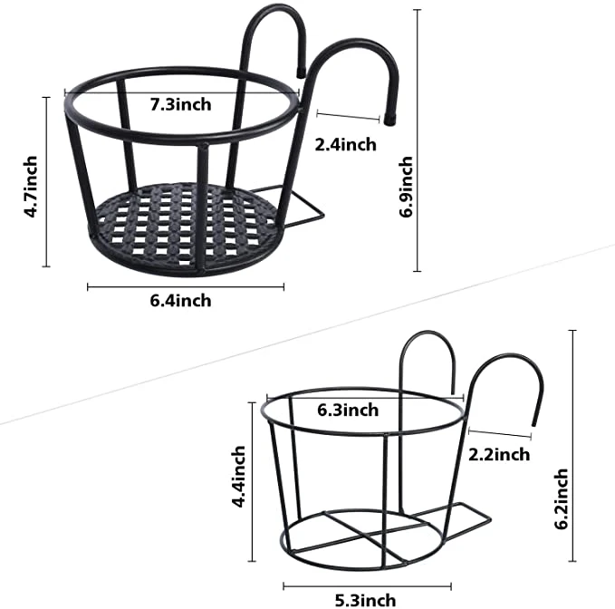 Factory Directly Supplies Balcony Flower Rack Iron Art Hanging Flower Pot Hanging Rack Green Flower Rack Indoor Storage Rack