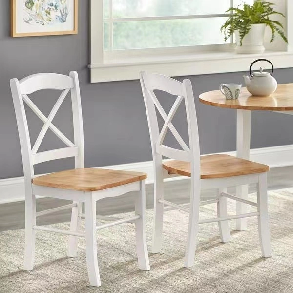 Wholesale Modern Simple Living Country Cottage Solid Wood Cross Back Dining Chair