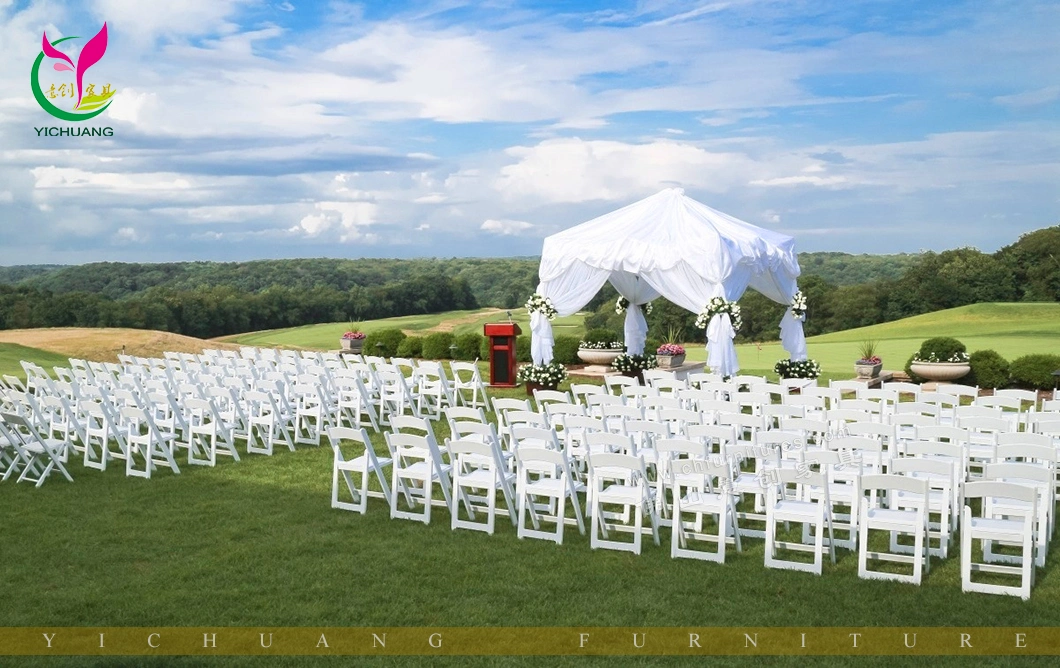 2019 White Wedding Plastic Folding Gladiator Chairs in Ghana (YC-As63)