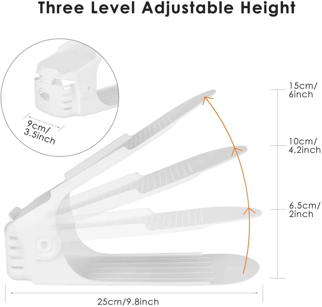 Plastic Closet Organizer Adjustable Shoe Slots