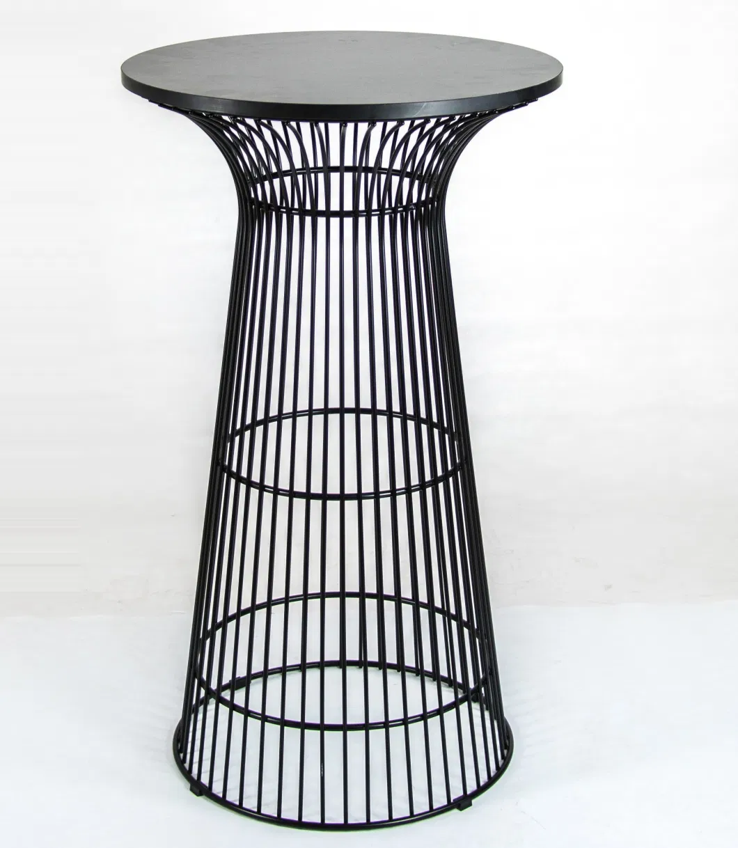 Polished Stainless Steel Wire Glass Top Outdoor Garden Round Table