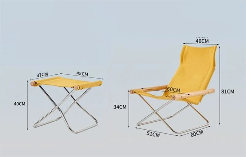 Nordic Outdoor Backrest Household Beach Canvas Balcony Folding Adjustable Camping Fishing Chair