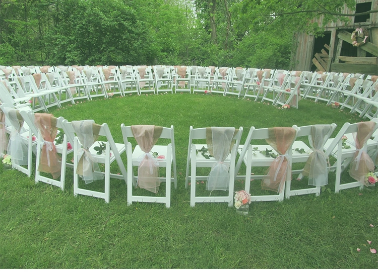 Resin/Solid Wood White Wimbledon Chair Folding Chair for Outdoor Event and Wedding