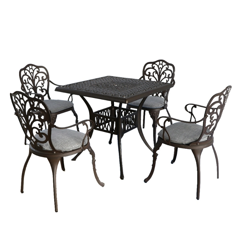 Outdoor Rustproof Dining Table Garden Chair Cast Iron Patio Bistro Table Set