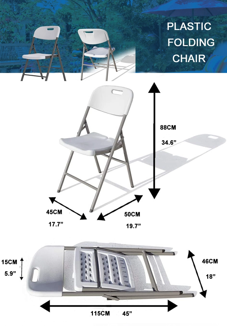 Best Selling Garden Outdoor Event Foldable White Portable Plastic Folding Chair Wholesale