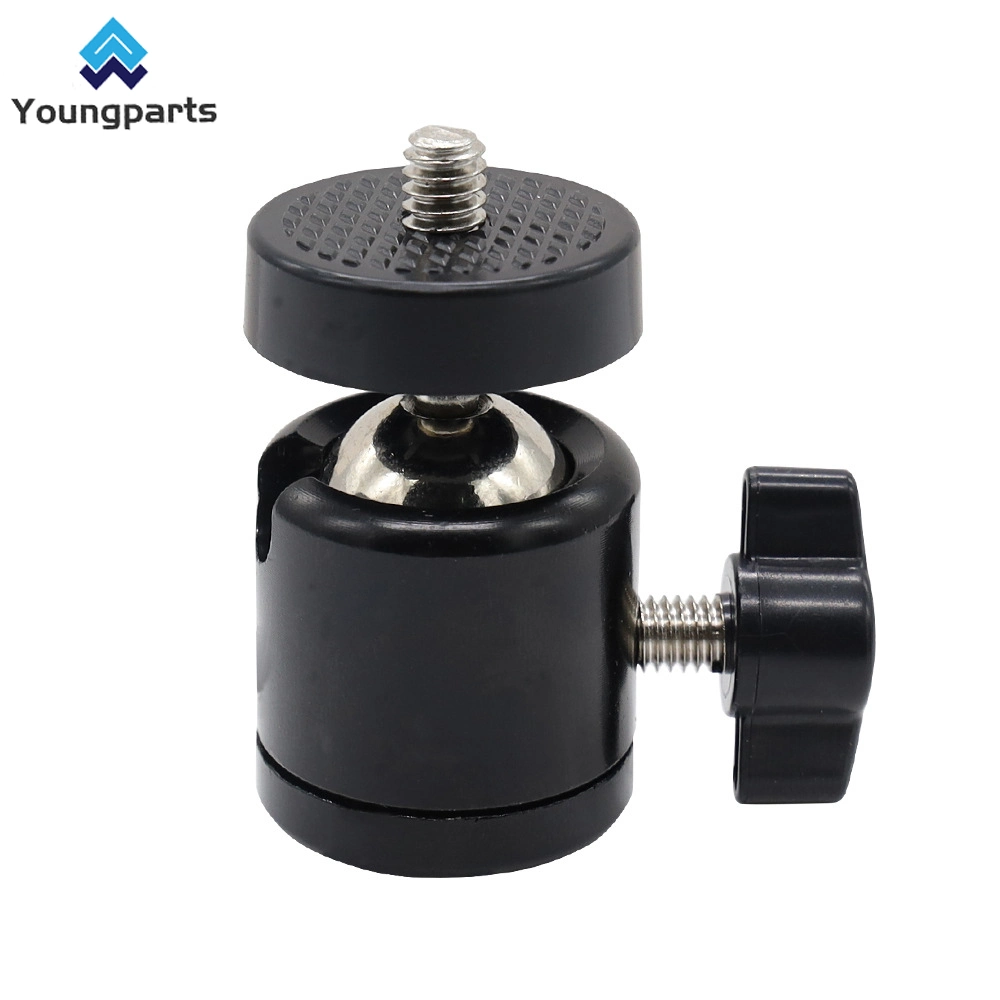 Youngparts Hot Sale Metallic Gimbal Ball Head with Hot Shoe Adapter Bracket for Tripod Phone Holder