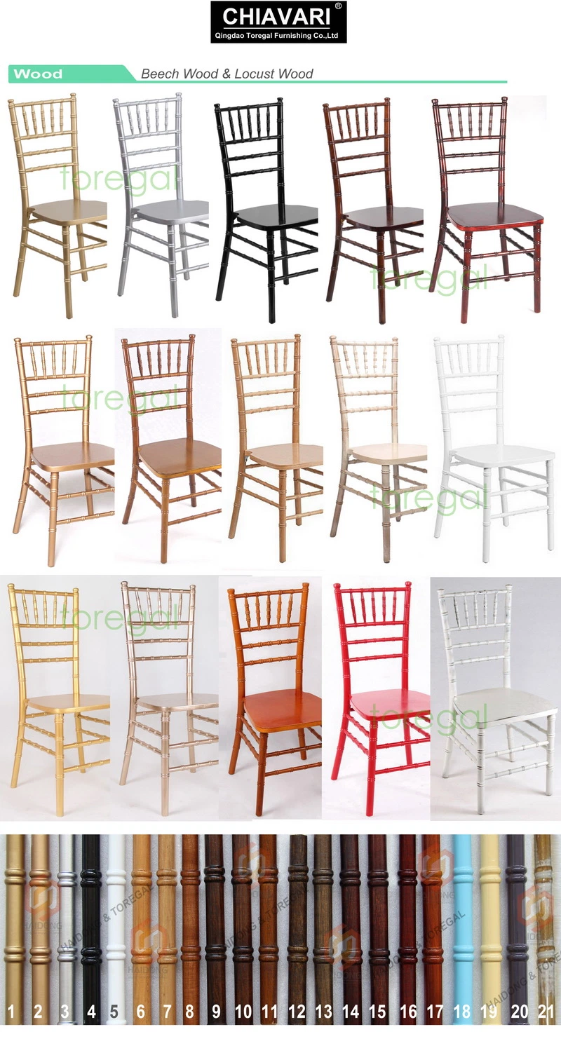 Champagne Stackable Wood Wedding Chiavari Tiffany Chair for Dining Hotel