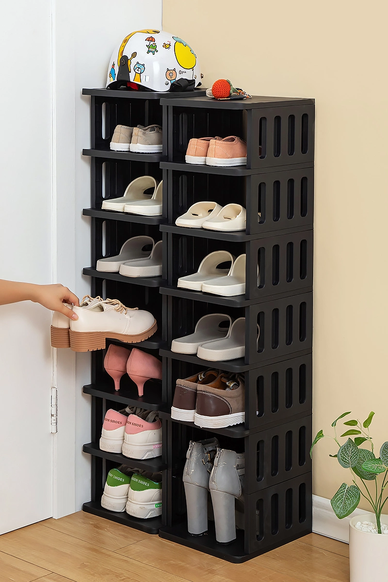 Storage Rack Shoes Storage Organizers Detachable Assembly Plastic Stackable Folding Shoe Rack