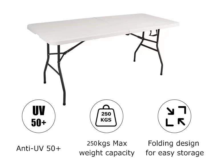 6 FT Portable Rectangular Outdoor Garden Plastic Outdoor Garden Tables and Chairs