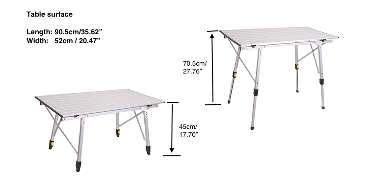 Lightweight Portable Aluminum Folding Picnic Table