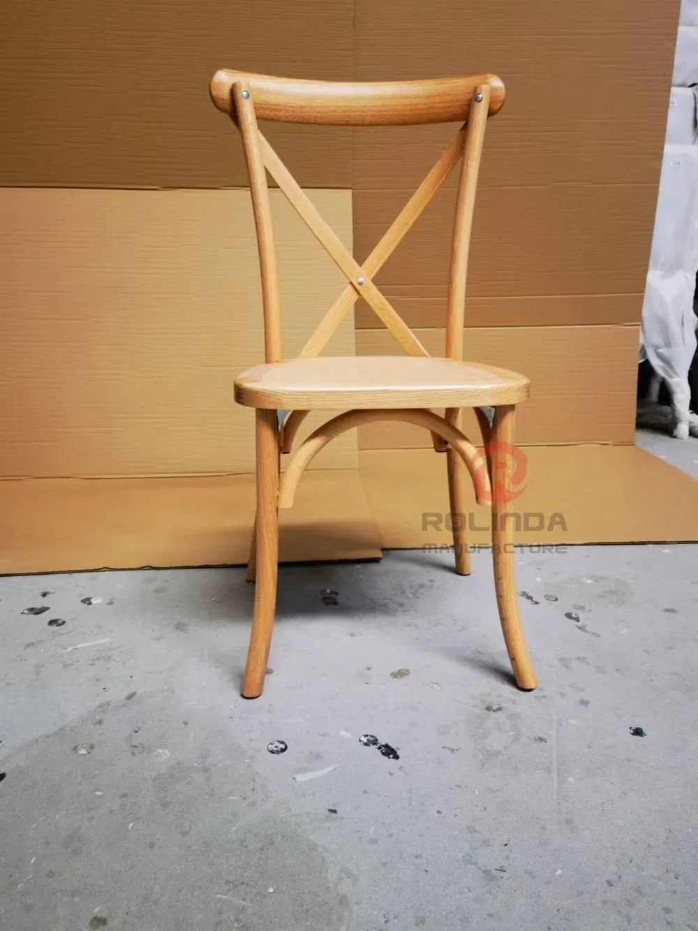 Wholesale Stackable Antique Vineyard Wooden Cross Back Chair Cocktail Party Wedding Chair