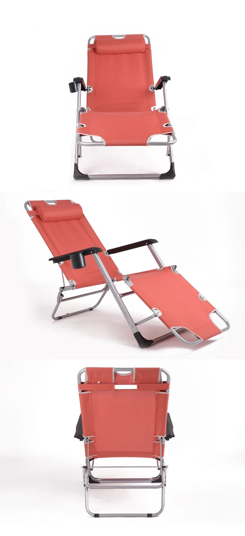 Portable Beach Lounge Chair, Sunbathing Recliner with Tanning