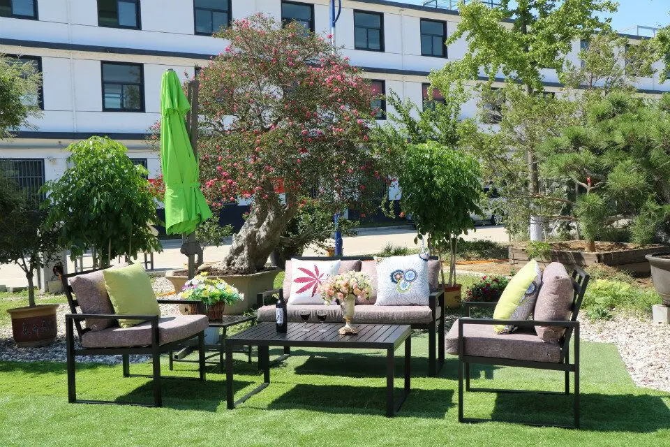 Outdoor Sofa Set Cast Aluminum Leisure Love Sofa Seat Garden Sofa Sets