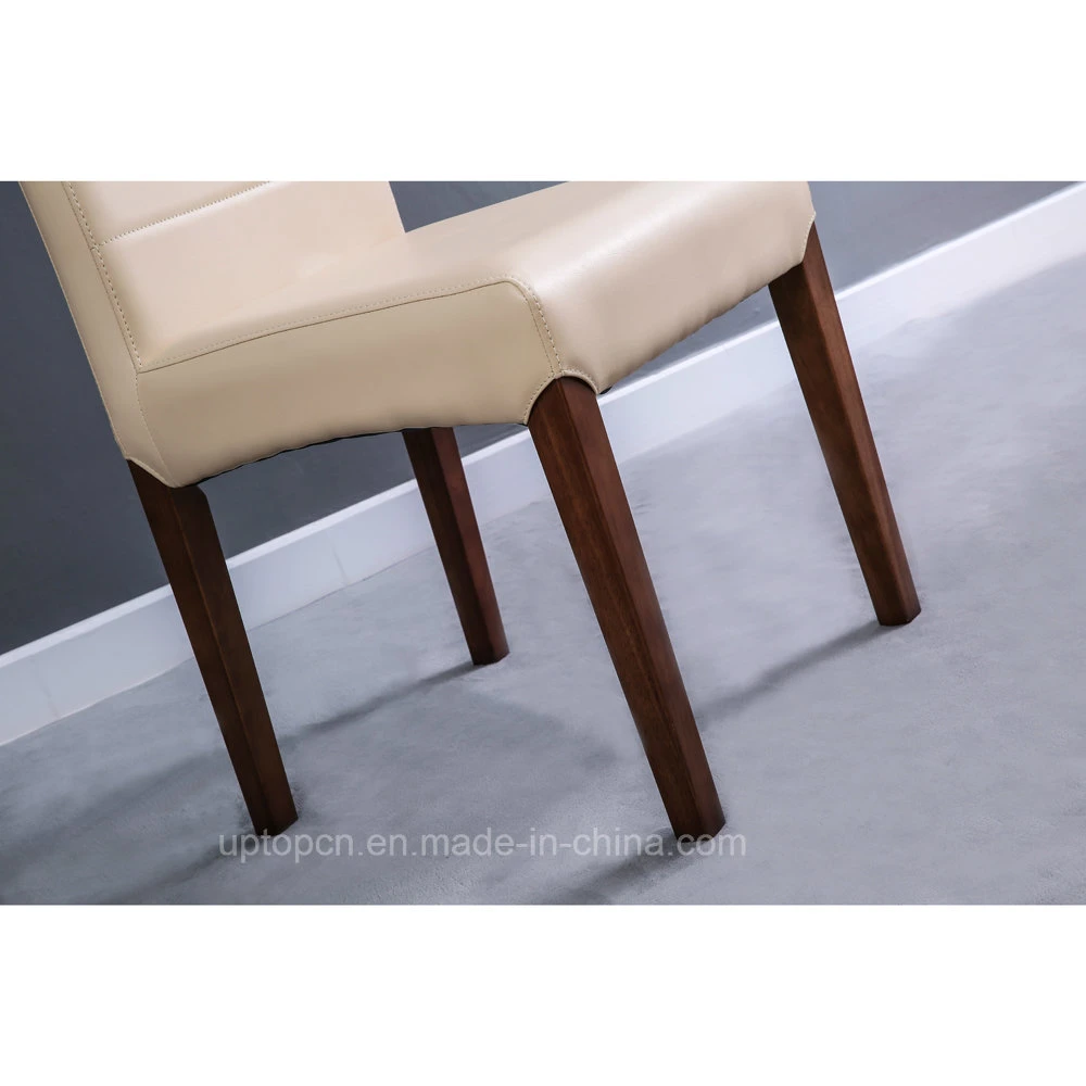 (SP-EC106) Chinese Walnut Color Upholstered Solid Wood Dining Chair