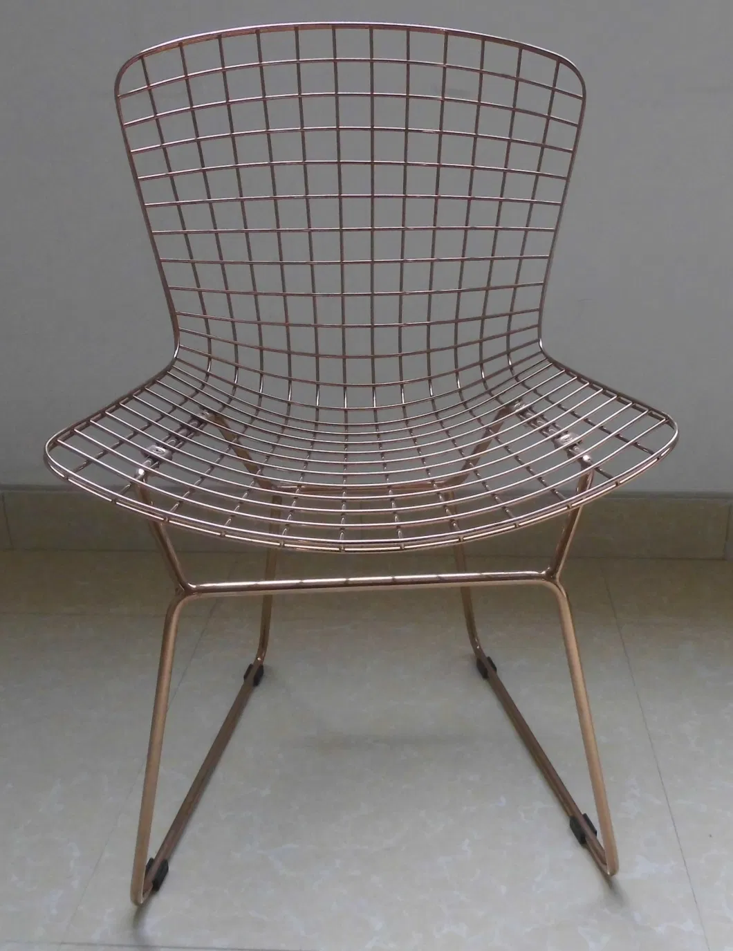 China Foshan High Quality Powder Coating Outdoor Steel Metal Wire Bertoia Side Chair