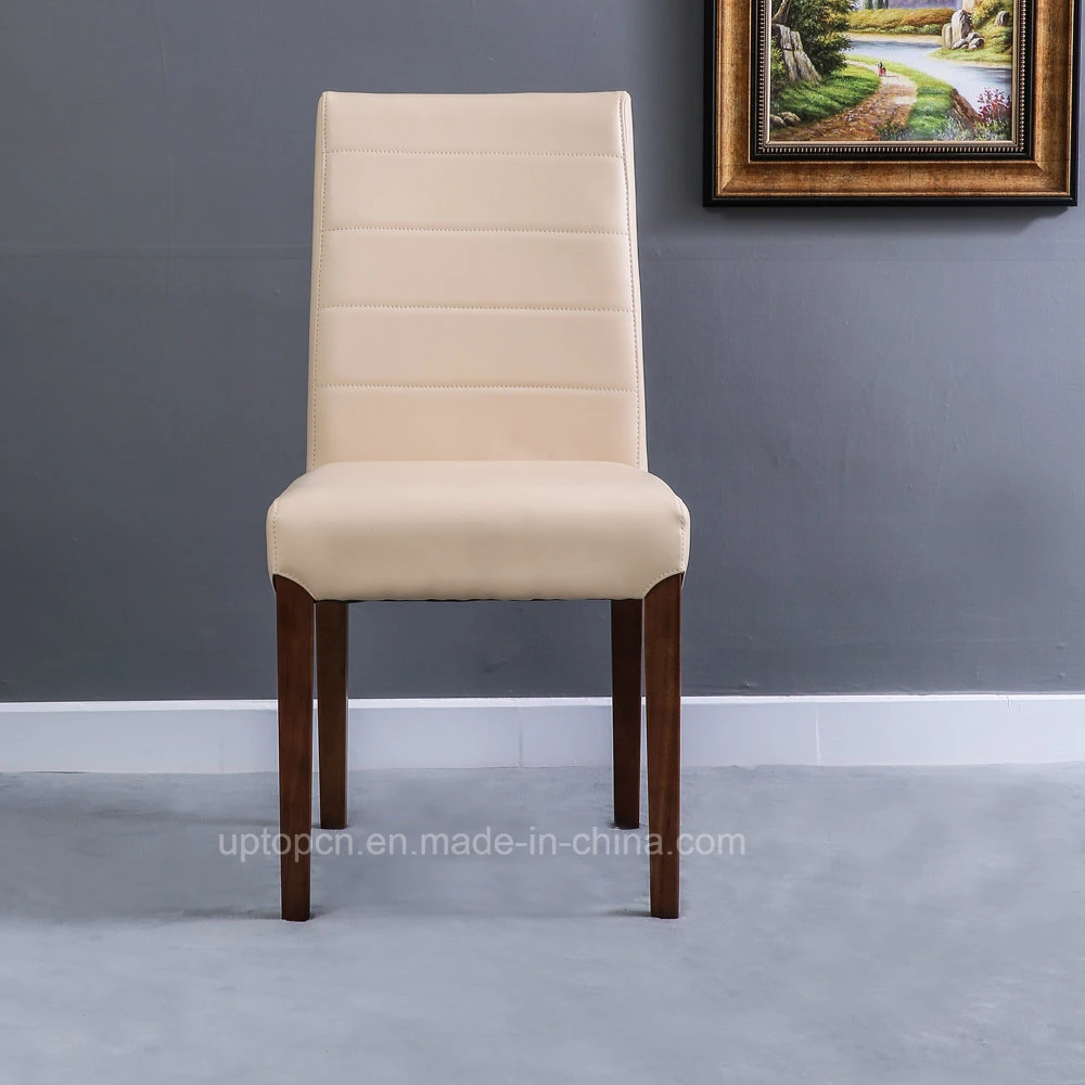 (SP-EC106) Chinese Walnut Color Upholstered Solid Wood Dining Chair
