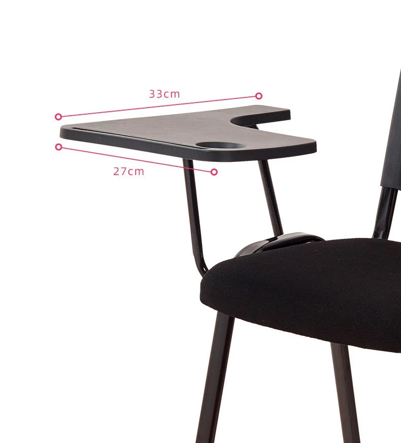 2024 Wholesale Design Leisure Commode Wheels Folding Foldable Training Office Conference Meeting Room School Dining Swing Chair with Writing Board