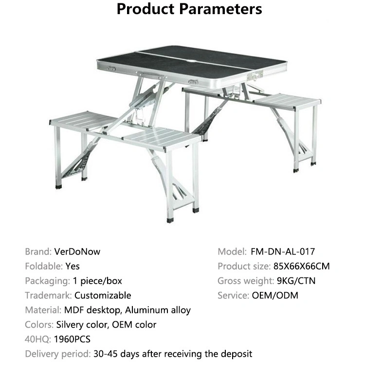 Aluminum Alloy Camping Folding Picnic Table