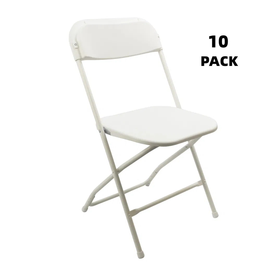 Wholesale Portable Outdoor Metal Tube White Plastic Folding Chairs for Events