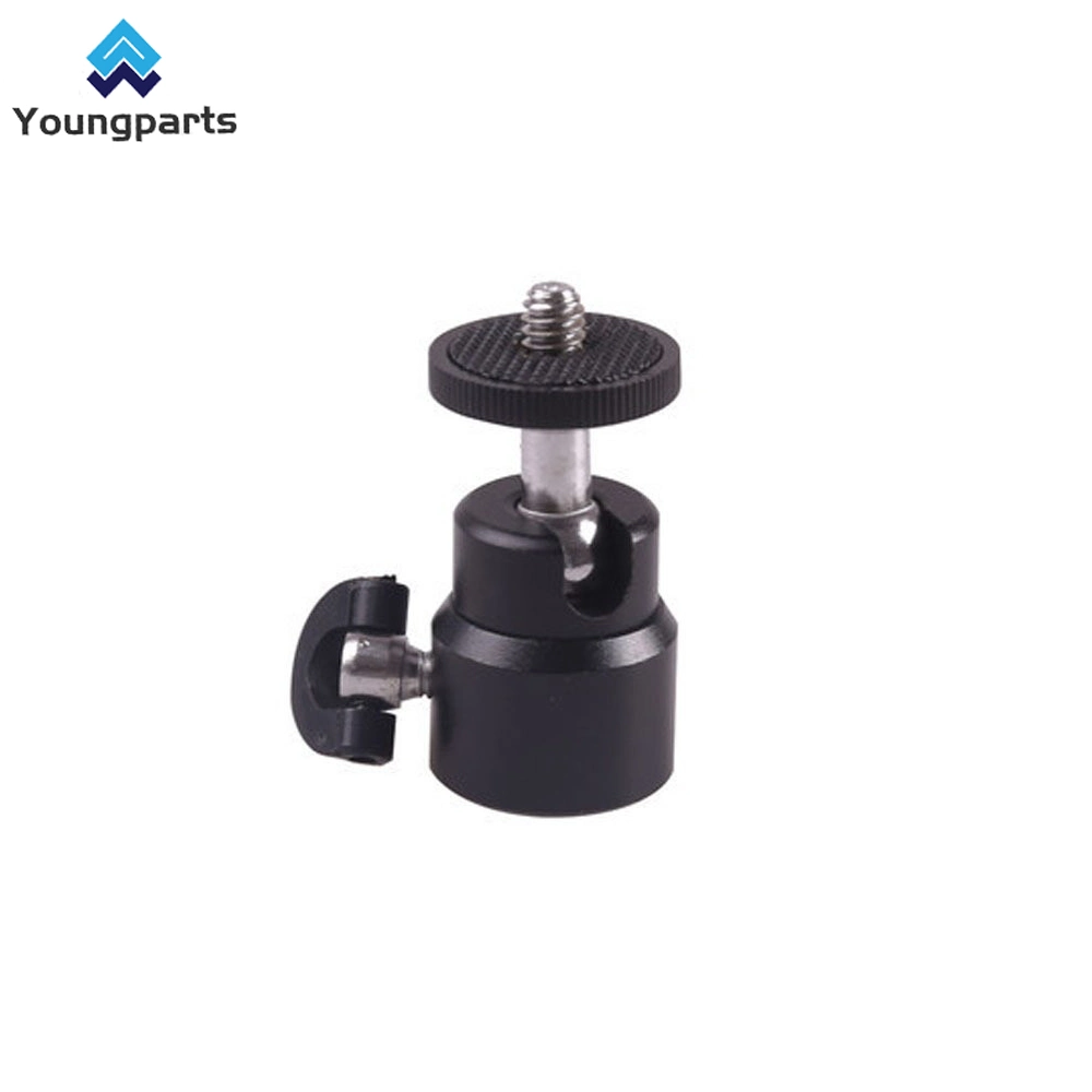 Youngparts Hot Sale Metallic Gimbal Ball Head with Hot Shoe Adapter Bracket for Tripod Phone Holder