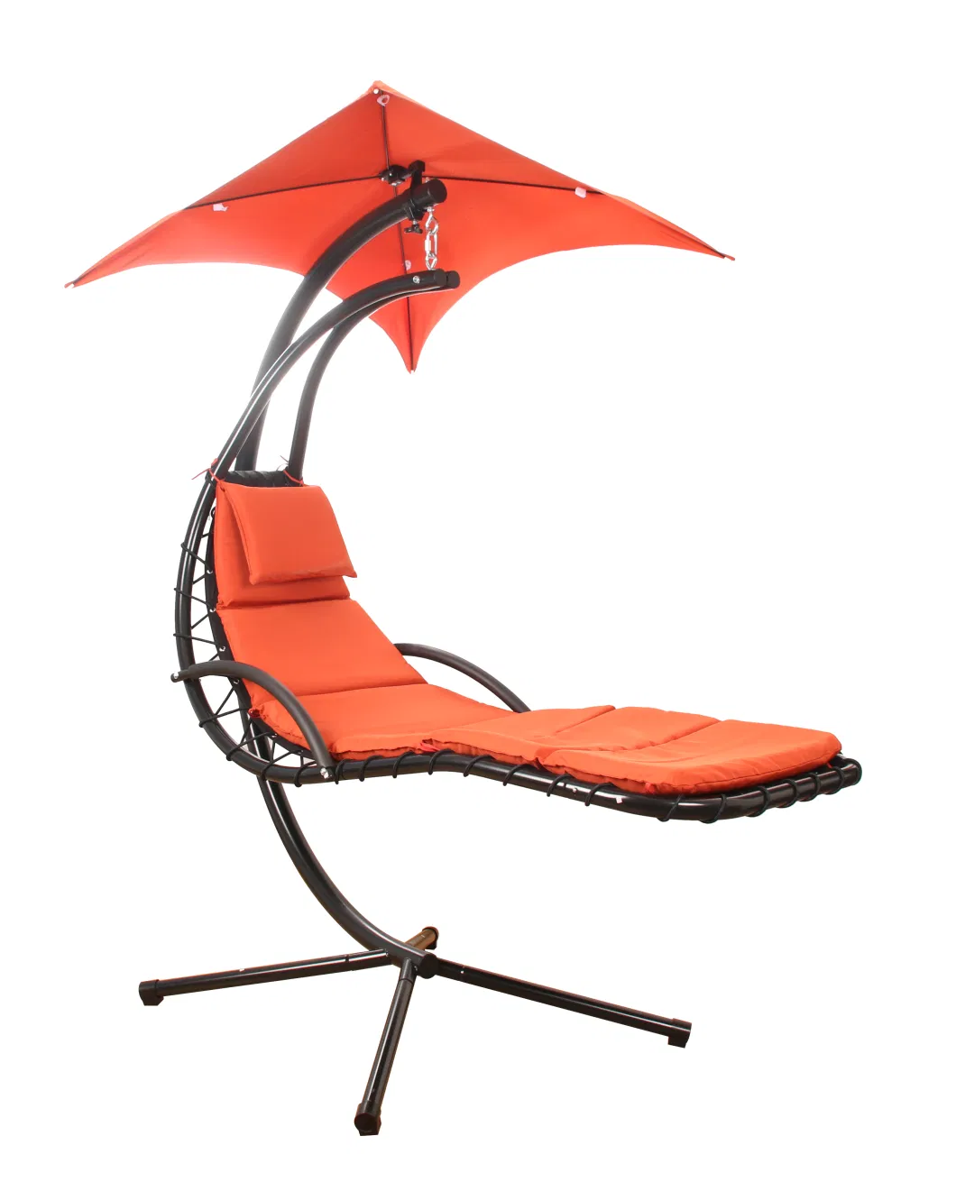 Best Choice Products Outdoor Hanging Curved Steel Chaise Lounge Chair