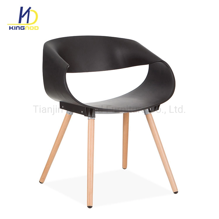 Wood Legs Lounge Indoor Plastic Chair for Living Room